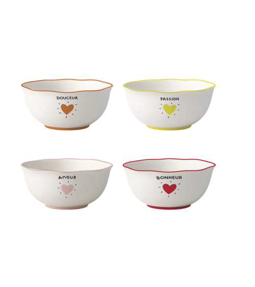 coupelles coeur faience couleur decoration table