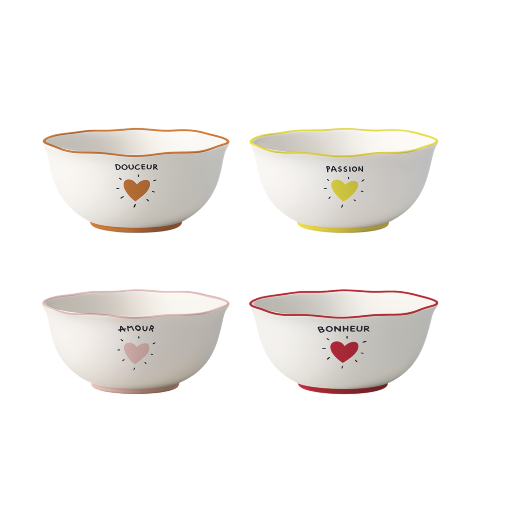 coupelles coeur faience couleur decoration table