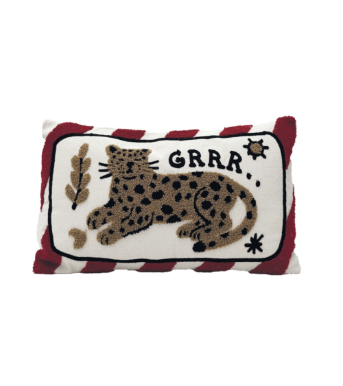 coussin leopard brode decoration interieur audacieuse