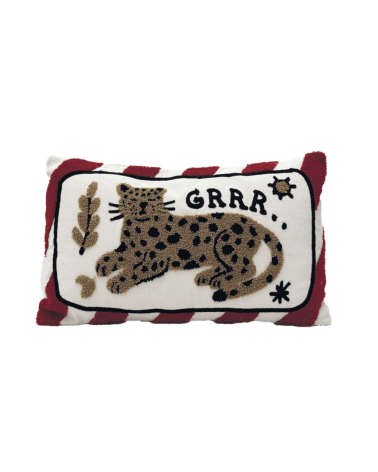 coussin leopard brode decoration interieur audacieuse