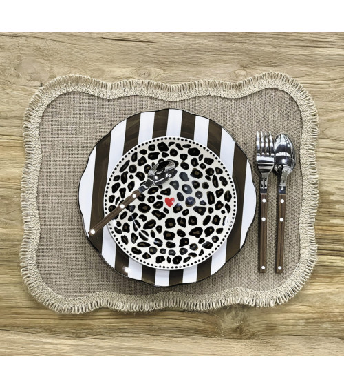 set 4 assiettes dessert leopard deco table audacieuse