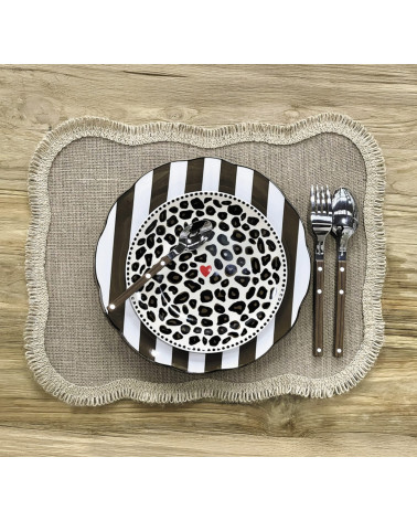 set 4 assiettes dessert leopard deco table audacieuse