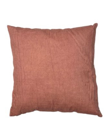 housse de coussin en lin vieux rose 50x50 decoration naturelle