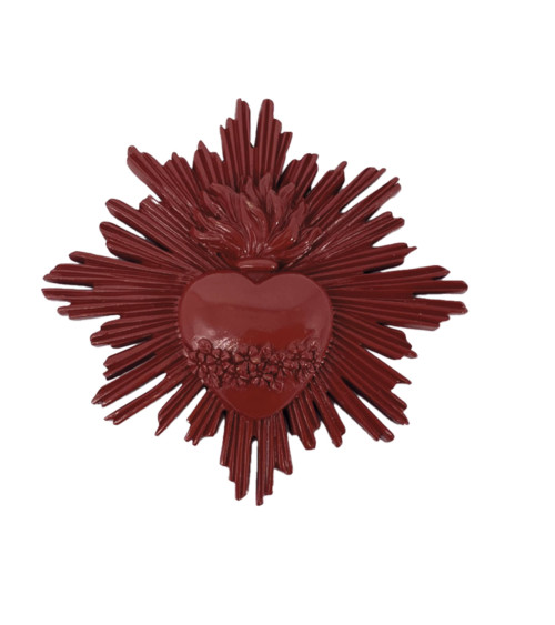 Ex-voto cœur rouge décoration murale style sacré bohème chic