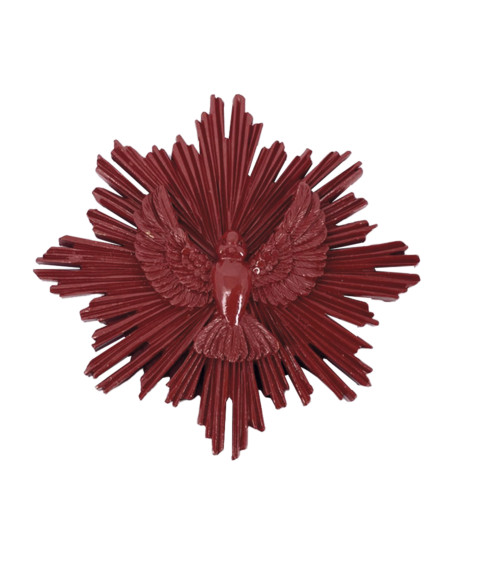 Ex-voto colombe rouge décoration murale symbole de paix bohème chic