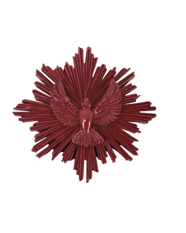 Ex-voto colombe rouge décoration murale symbole de paix bohème chic