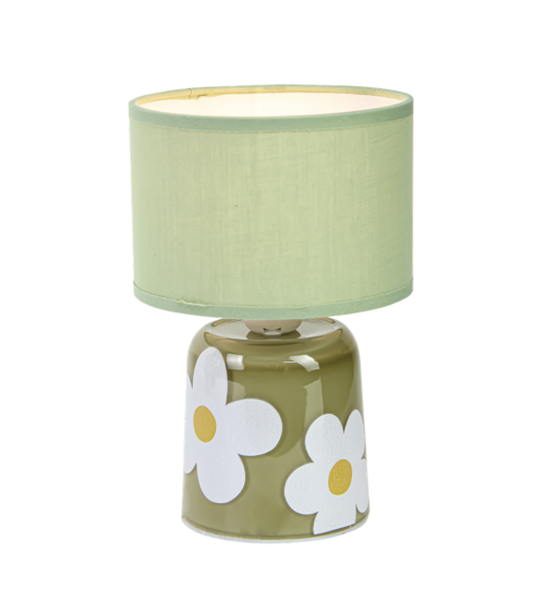 Lampe à poser LED fleurs vert décoration rétro bohème