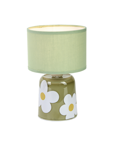 Lampe à poser LED fleurs vert décoration rétro bohème