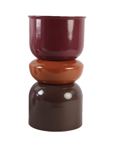 Bout de canapé design en métal orange effet laqué style contemporain