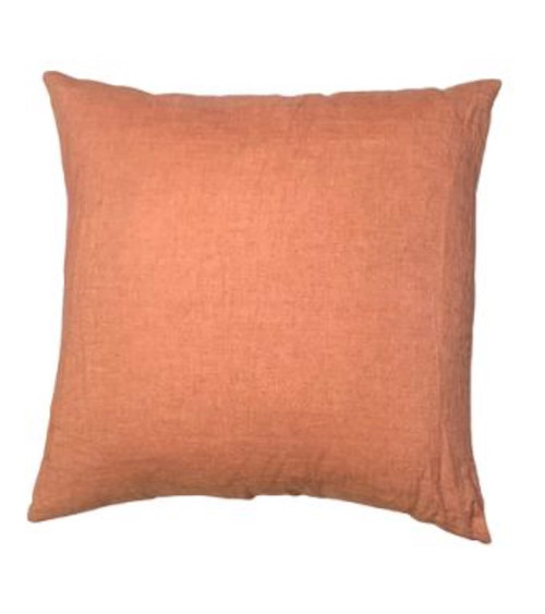 housse de coussin en lin corail 50x50 decoration naturelle