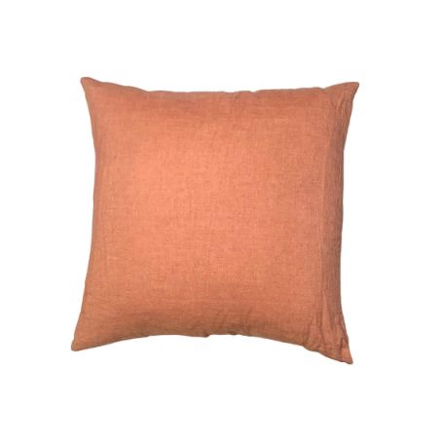 housse de coussin en lin corail 50x50 decoration naturelle