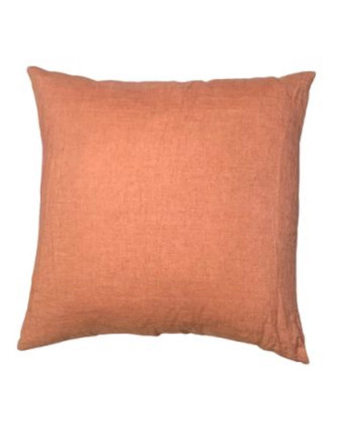 housse de coussin en lin corail 50x50 decoration naturelle