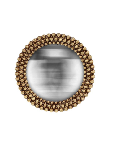 Miroir convexe rond doré à perles décoration murale élégante