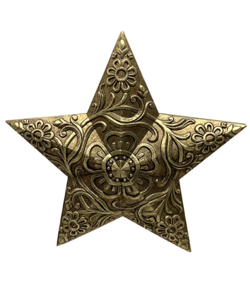 Étoile murale dorée en résine décoration céleste murale bohème chic