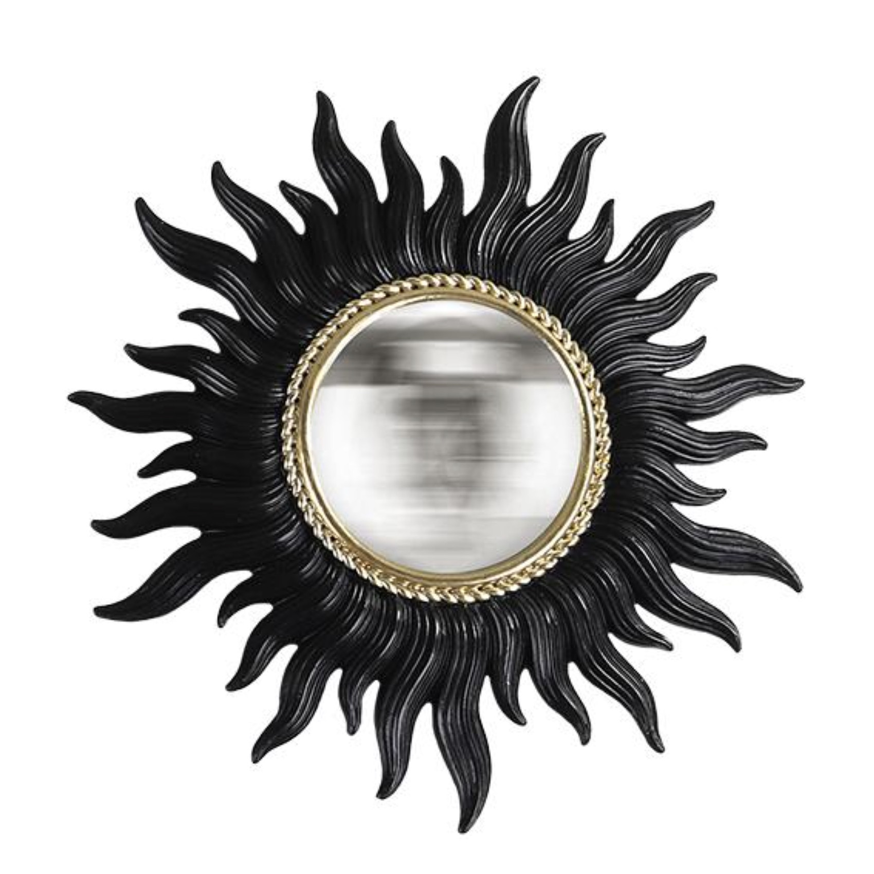 Miroir soleil convexe en verre et résine style vintage bohème chic