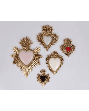 Ex-Voto coeur vert amande