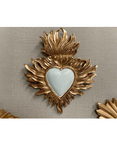 Ex-Voto coeur vert amande