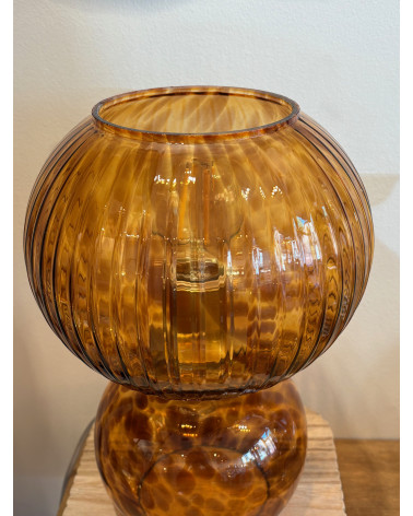 abat jour verre nervuré lampe ambrée décoration intérieure