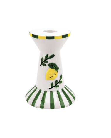 Bougeoir citron en faïence petit modèle – décoration méditerranéenne chic