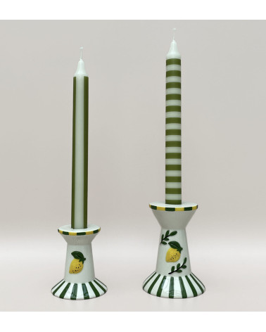 Bougeoir citron en faïence grand modèle – décoration méditerranéenne élégante