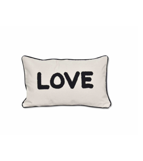 coussin love noir naturel 30x50 decoration moderne