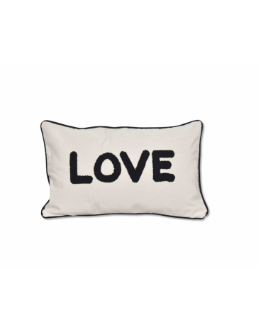 coussin love noir naturel 30x50 decoration moderne