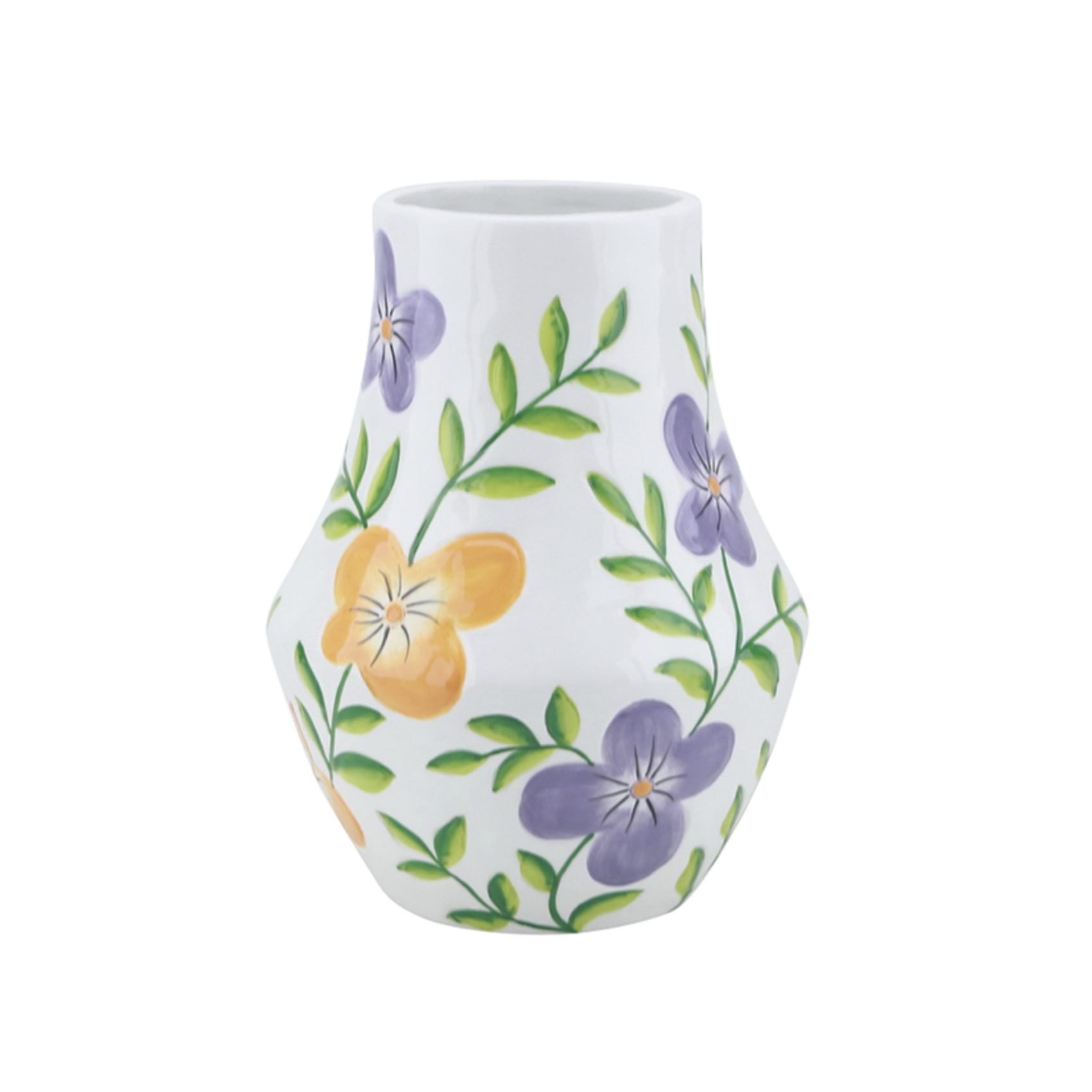 vase fleuri décoratif en céramique motifs floraux colorés