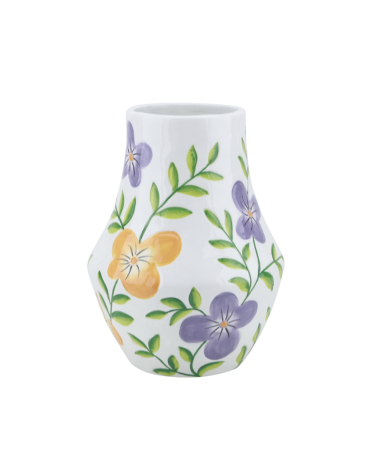 vase fleuri décoratif en céramique motifs floraux colorés
