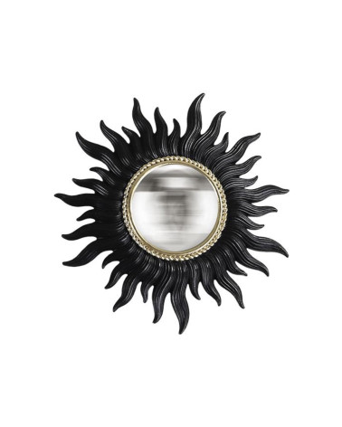 Petit miroir convexe soleil noir et doré