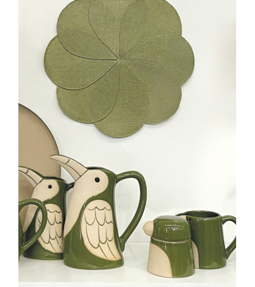 Vase oiseau vintage vert pour décoration bohème