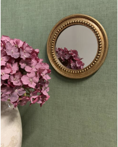 miroir rond doré patiné perlé – miroir mural décoratif chic 16,5 cm