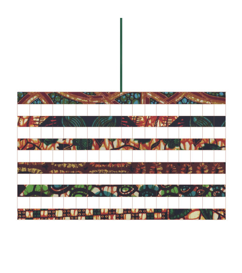 Suspension en wax terracotta artisanal style ethnique chic avec motifs africains colorés
