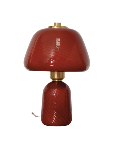 Lampe en verre bordeaux – Luminaire design vintage chic