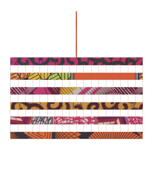 Suspension en wax orange et fuchsia style bohème