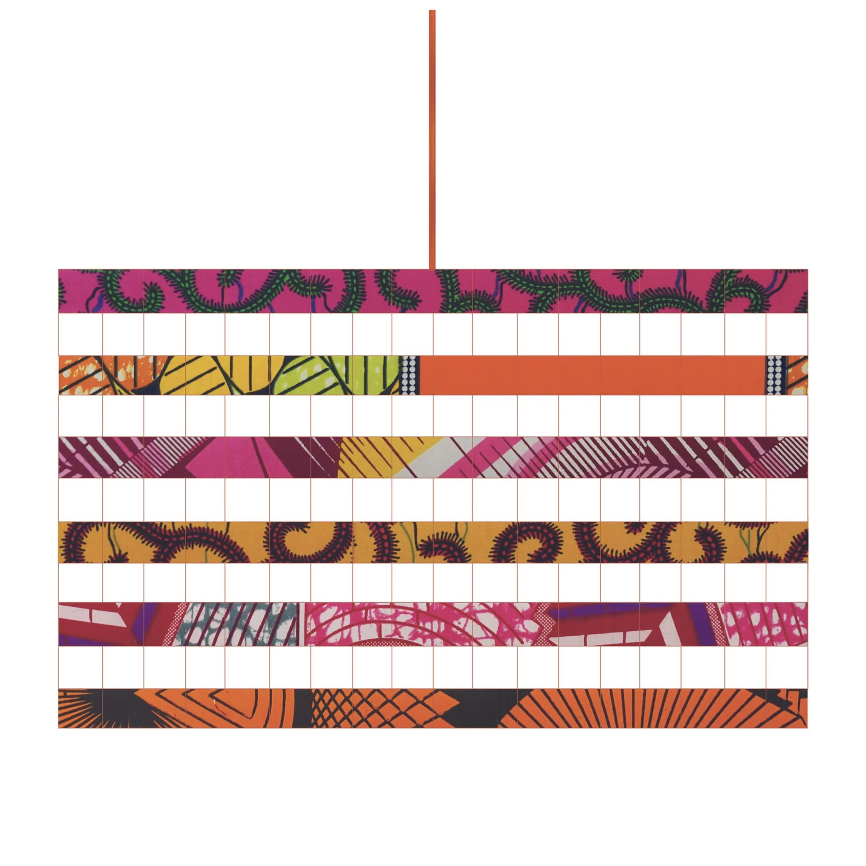 Suspension en wax orange et fuchsia style bohème