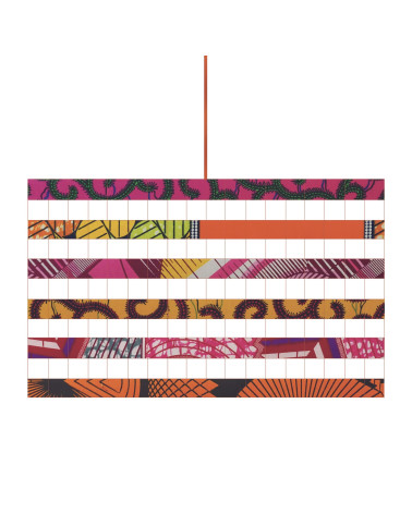 Suspension en wax orange et fuchsia style bohème