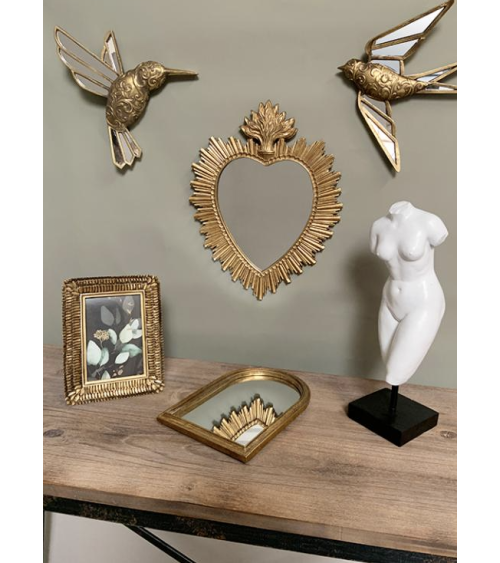 Déco murale oiseau doré élégante et poétique