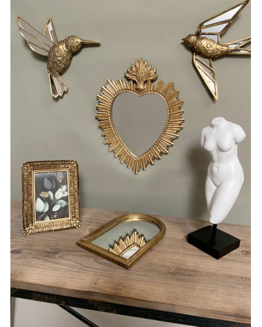 Déco murale oiseau doré élégante et poétique