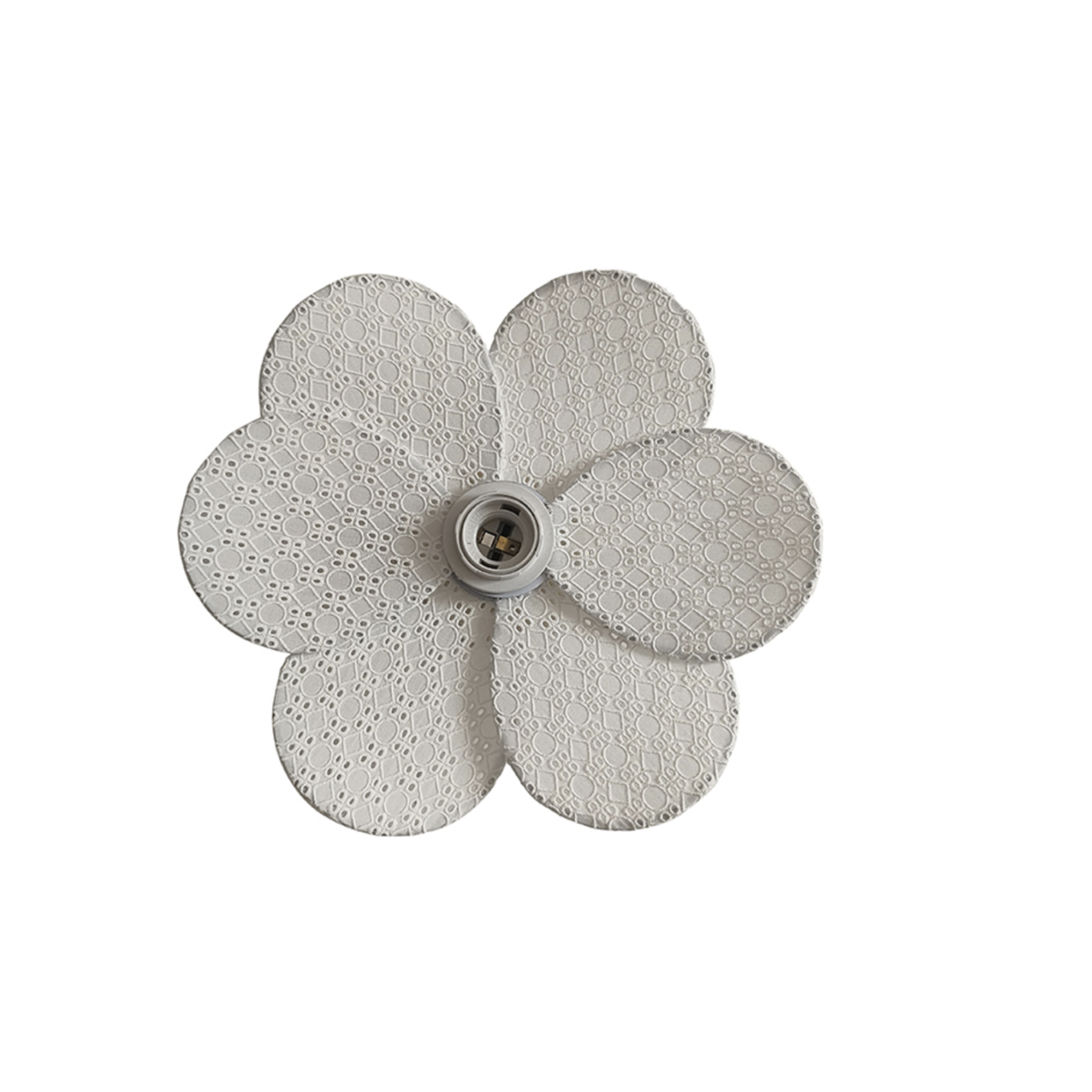 Applique murale fleur brodée blanche luminaire décoratif