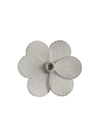 Applique murale fleur brodée blanche – luminaire mural poétique