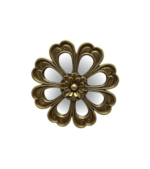 Miroir fleur dorée décoration murale vintage