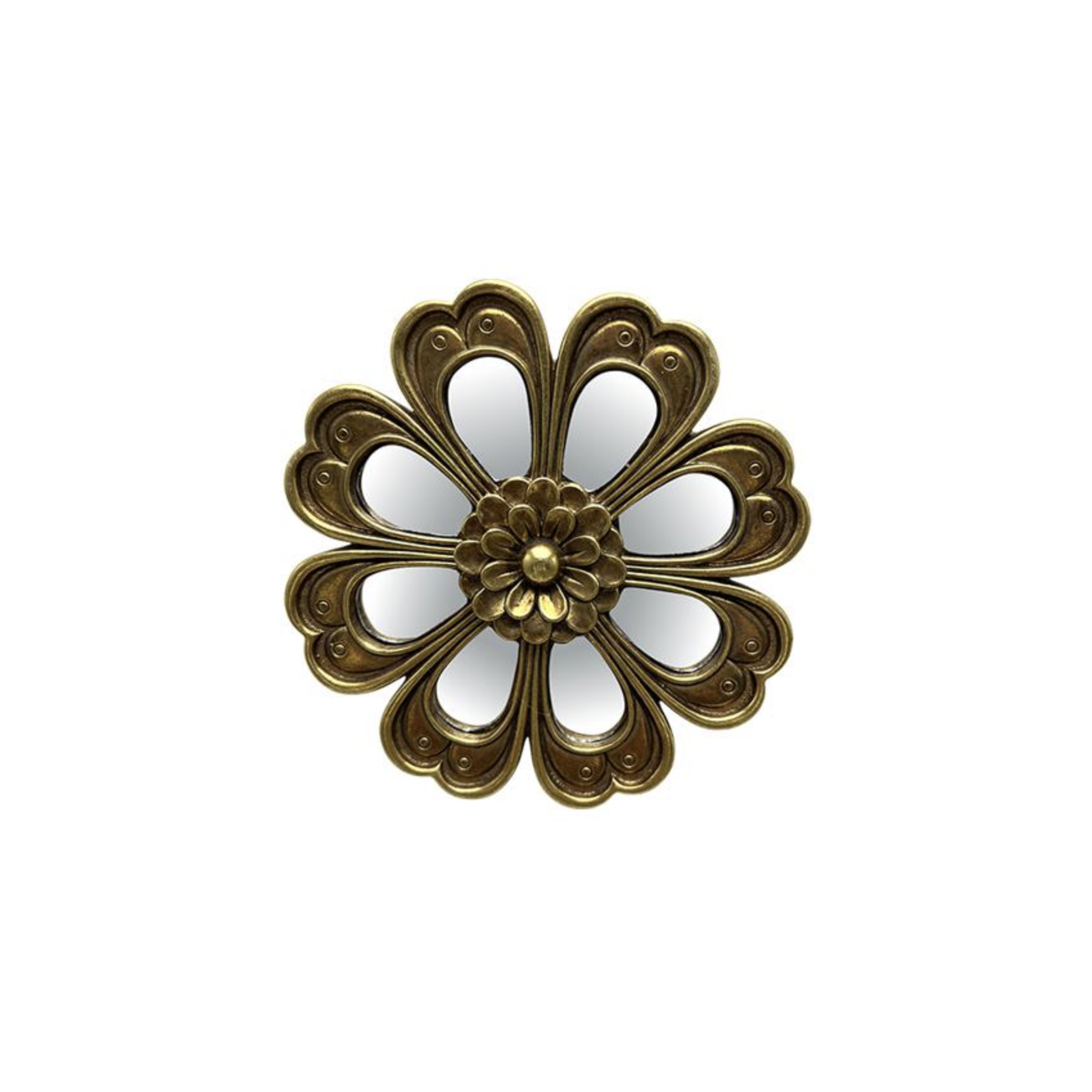 Miroir fleur dorée décoration murale vintage