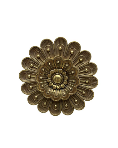 Fleur murale dorée vintage – Décoration murale florale