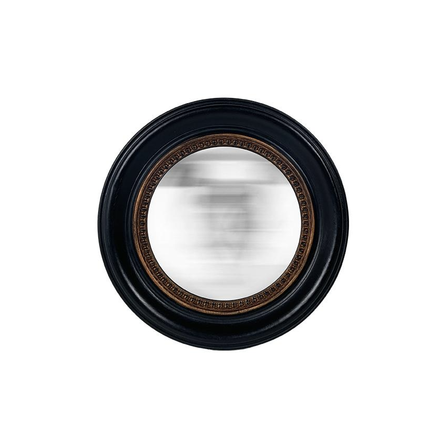 Miroir convexe noir perlé 18 cm décoration murale élégante