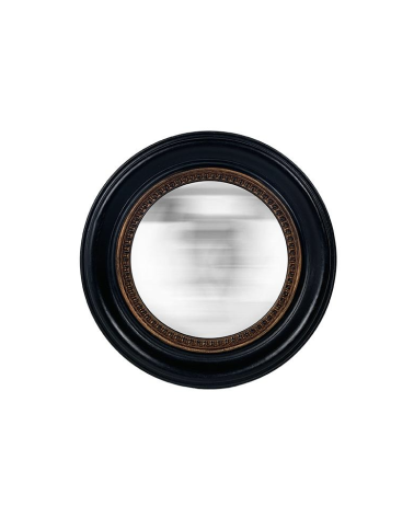 Miroir convexe noir perlé 18 cm décoration murale élégante