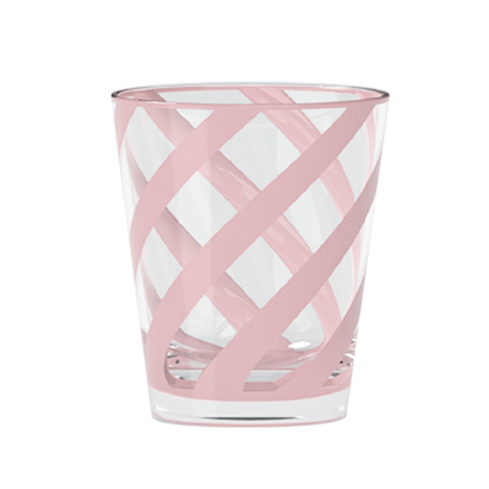 Verre acrylique rose motif croisé 440 ml