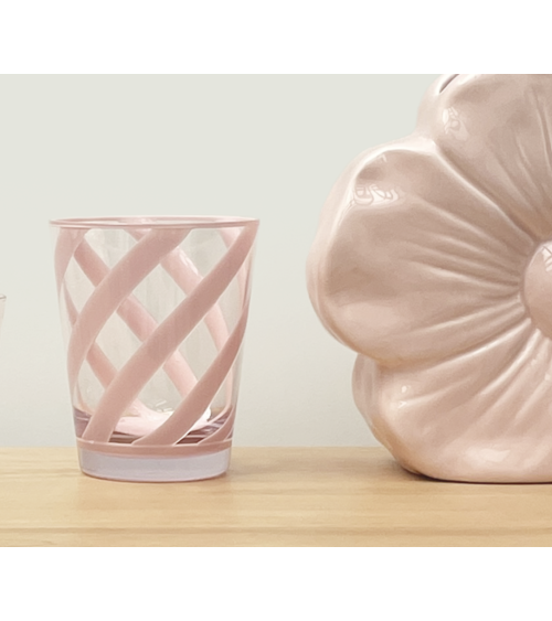Verre acrylique coloré 440 ml motif croisé