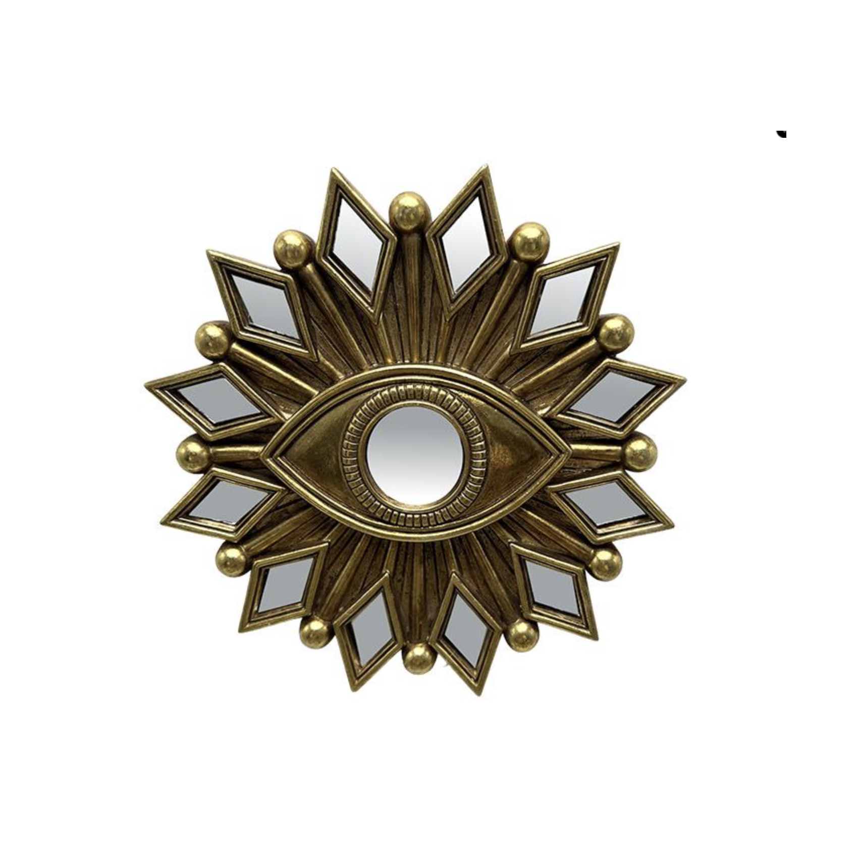 Miroir œil doré 17 cm décoration murale vintage