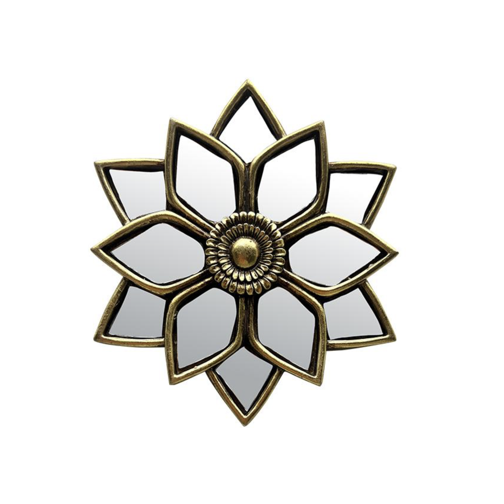Fleur miroir dorée murale décoration bohème chic