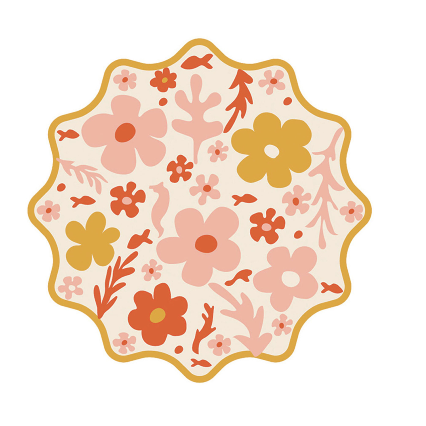 Set de table rond fleuri rigide 35 cm décoration de table colorée